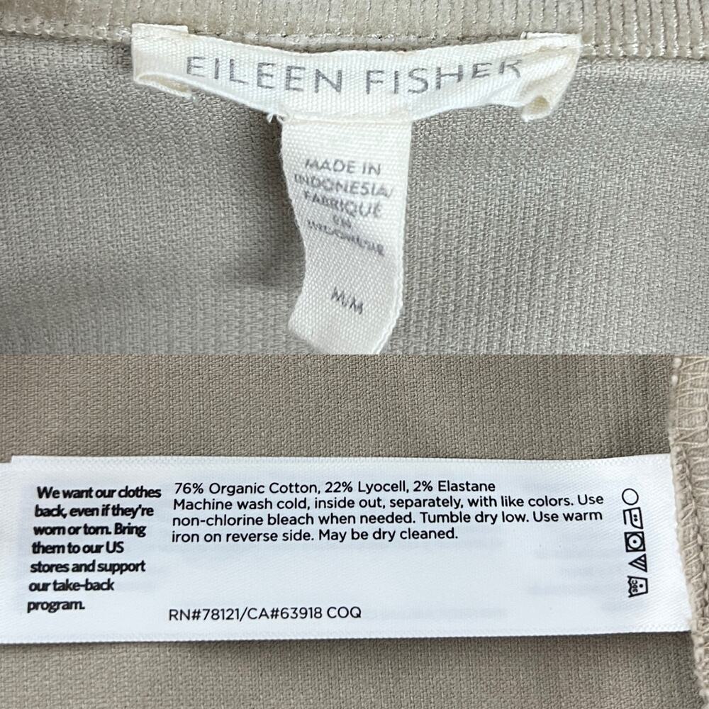 Eileen Fisher Classic Collar Organic Cotton Blend Corduroy Jacket size Medium - Picture 5 of 6